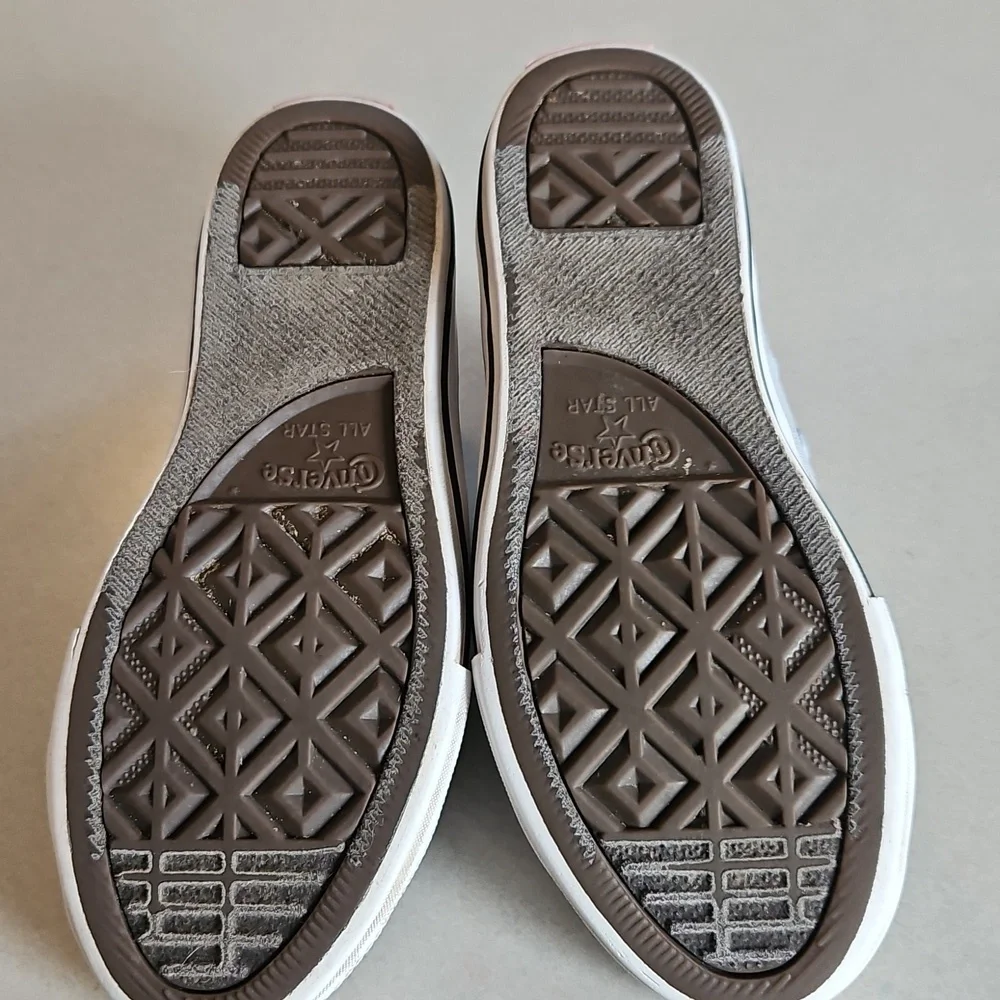 Rainbow Grey Double Tongue Converse Sneakers